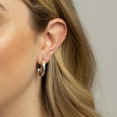 Glitter Hoops in 10kt Rose Gold Glitter Hoops in 10kt Rose Gold