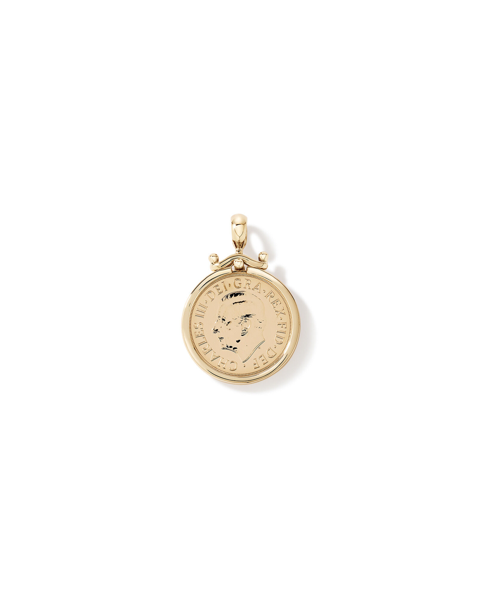 Half Sovereign Medallion Pendant in 10kt and 22kt Yellow Gold