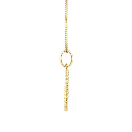 Beaded Heart Disc Pendant in 10kt Yellow Gold Beaded Heart Disc Pendant in 10kt Yellow Gold