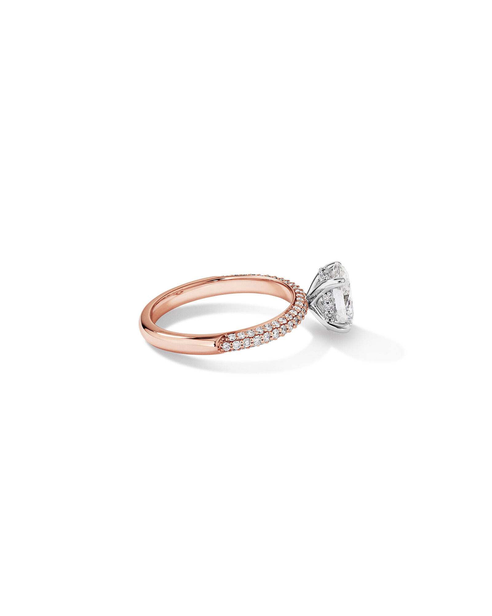 Bague de fiançailles TW de 1,95 carat en diamants de laboratoire en or rose et blanc 14 carats