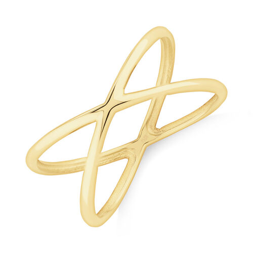 Bague géométrique en or jaune 10 K