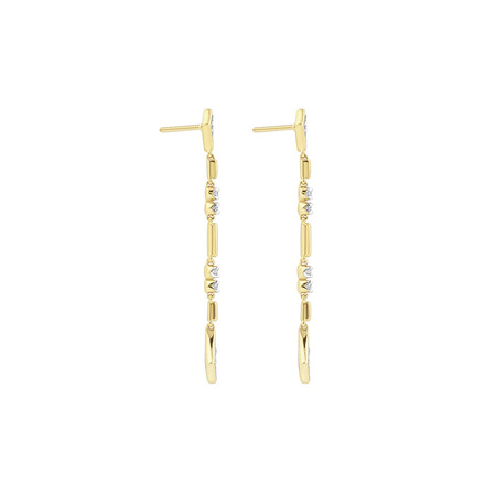 Drop Earrings with 0.16 Carat TW of Diamonds in 10kt Yellow Gold Drop Earrings with 0.16 Carat TW of Diamonds in 10kt Yellow Gold