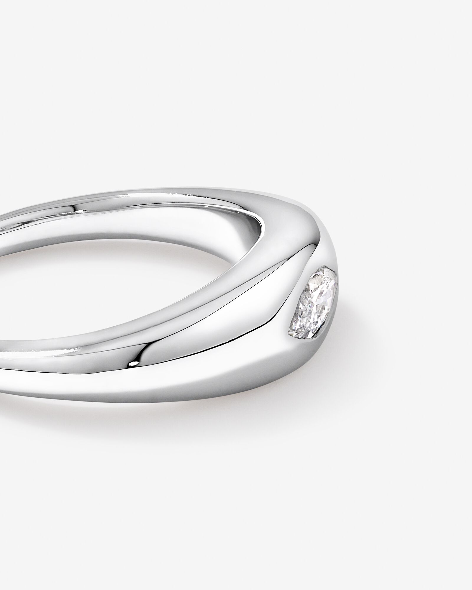 0.30 Carat TW Laboratory-Grown Marquise Diamond Dome Ring in Sterling Silver