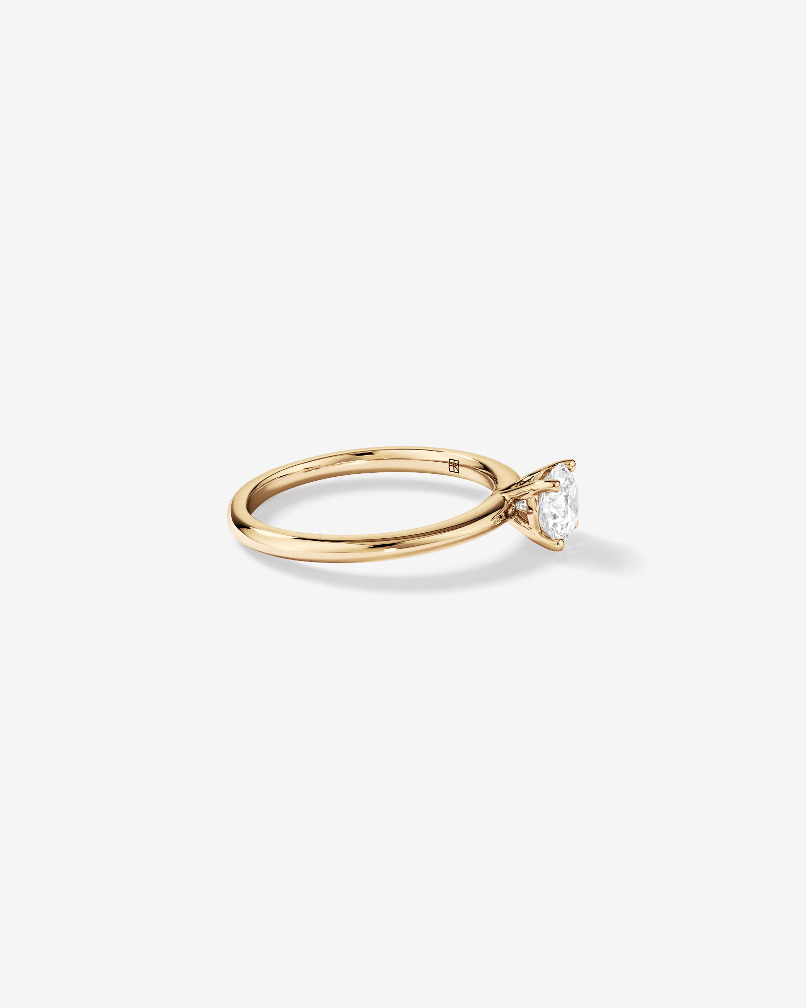 Bague de fiançailles solitaire ronde en diamant brillant de laboratoire TW de 0,70 carat en or jaune 14 carats