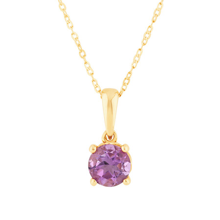 Pendant with Natural Amethyst in 10kt Yellow Gold Pendant with Natural Amethyst in 10kt Yellow Gold
