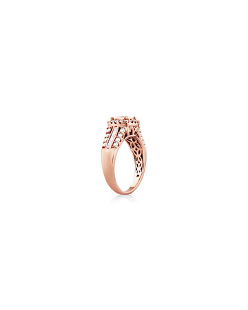 Halo Ring with Morganite & 0.75 Carat TW of Diamonds in 10kt Rose Gold Halo Ring with Morganite & 0.75 Carat TW of Diamonds in 10kt Rose Gold