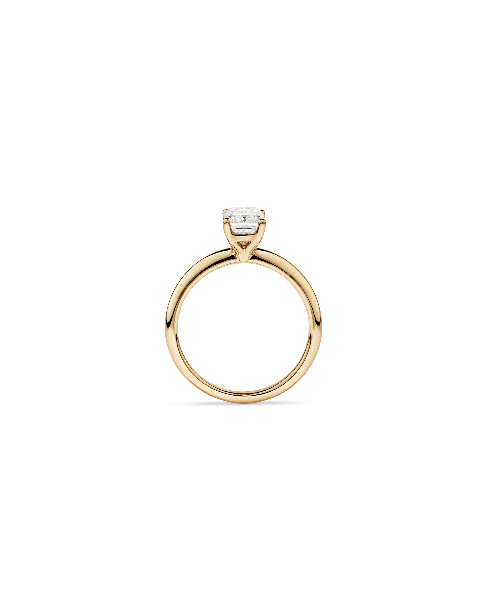 Bague de fiançailles solitaire en diamant cultivé en laboratoire TW taille émeraude de 1,25 carat en or jaune 14 carats