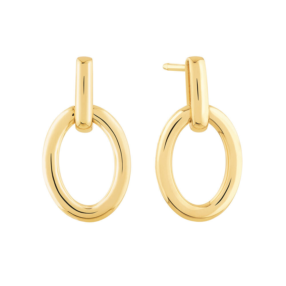 Gold round drop earrings hotsell