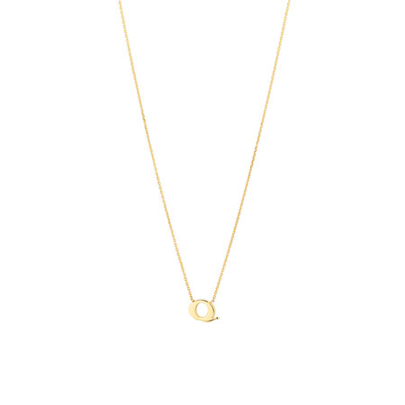 "Q" Initial Necklace in 10kt Yellow Gold "Q" Initial Necklace in 10kt Yellow Gold
