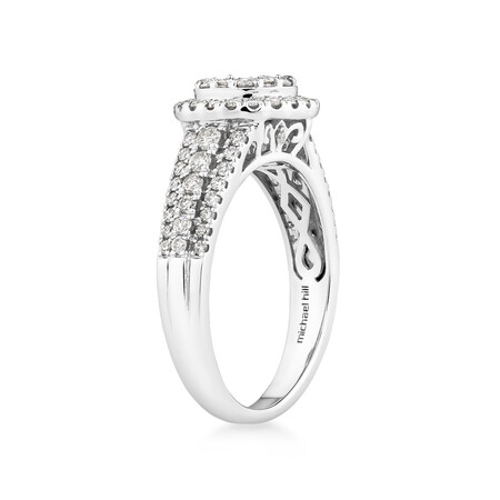 Halo Ring with 1 Carat TW of Diamonds in 10kt White Gold Halo Ring with 1 Carat TW of Diamonds in 10kt White Gold