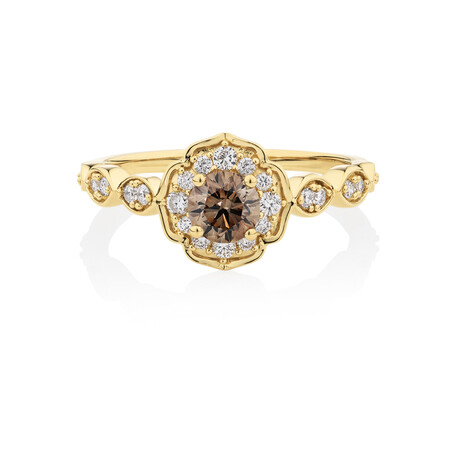 Evermore Engagement Ring with 0.75 Carat TW of Brown & White Diamonds in 14kt Yellow Gold Evermore Engagement Ring with 0.75 Carat TW of Brown & White Diamonds in 14kt Yellow Gold