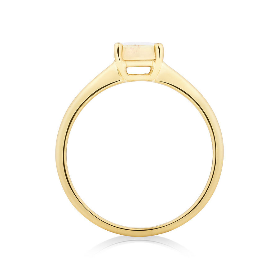 Ring With Natural White Opal In 10kt Yellow Gold [ 900 x 900 Pixel ]