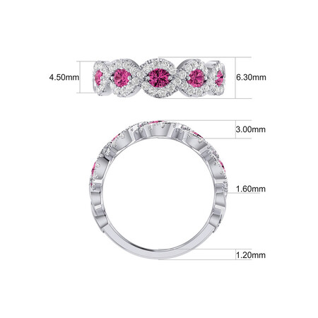 Bubble Ring With Natural Pink Sapphire & 0.46 Carat TW of Diamonds In 14kt White Gold Bubble Ring With Natural Pink Sapphire & 0.46 Carat TW of Diamonds In 14kt White Gold