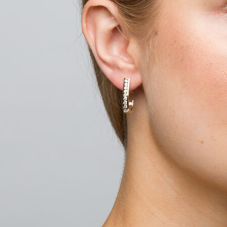 Huggie Earrings with 1/2 Carat TW of Diamonds ih 10kt White Gold Huggie Earrings with 1/2 Carat TW of Diamonds ih 10kt White Gold