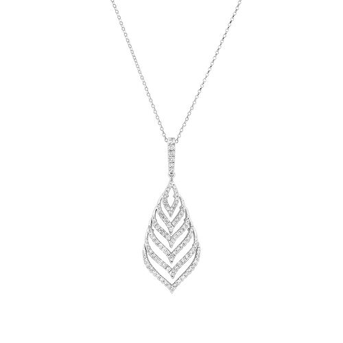 Teardrop Pendant with 1.25 Carat TW of Diamonds in 10kt White Gold