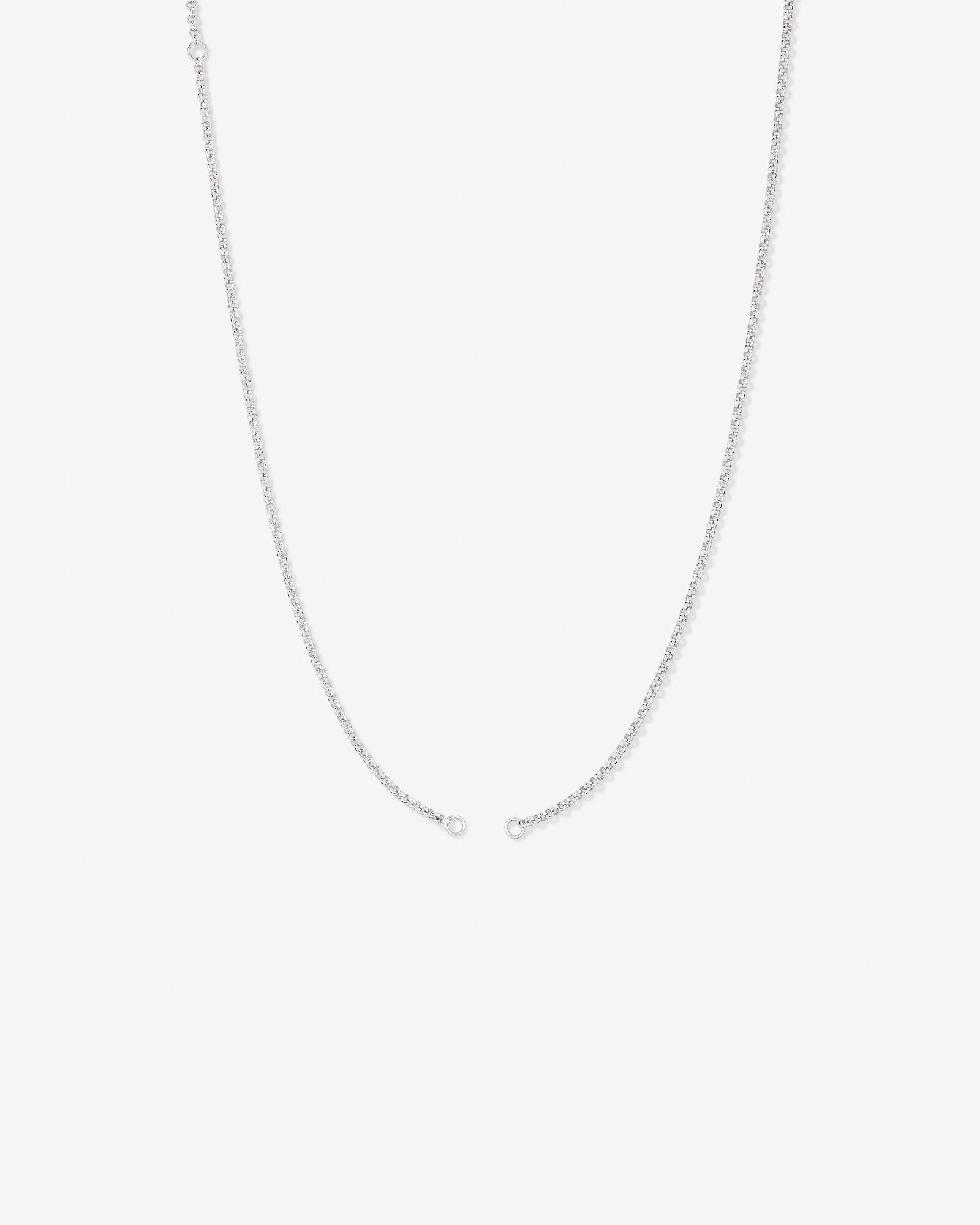 50cm (20") Fine Belcher Open Pendant Chain in Sterling Silver