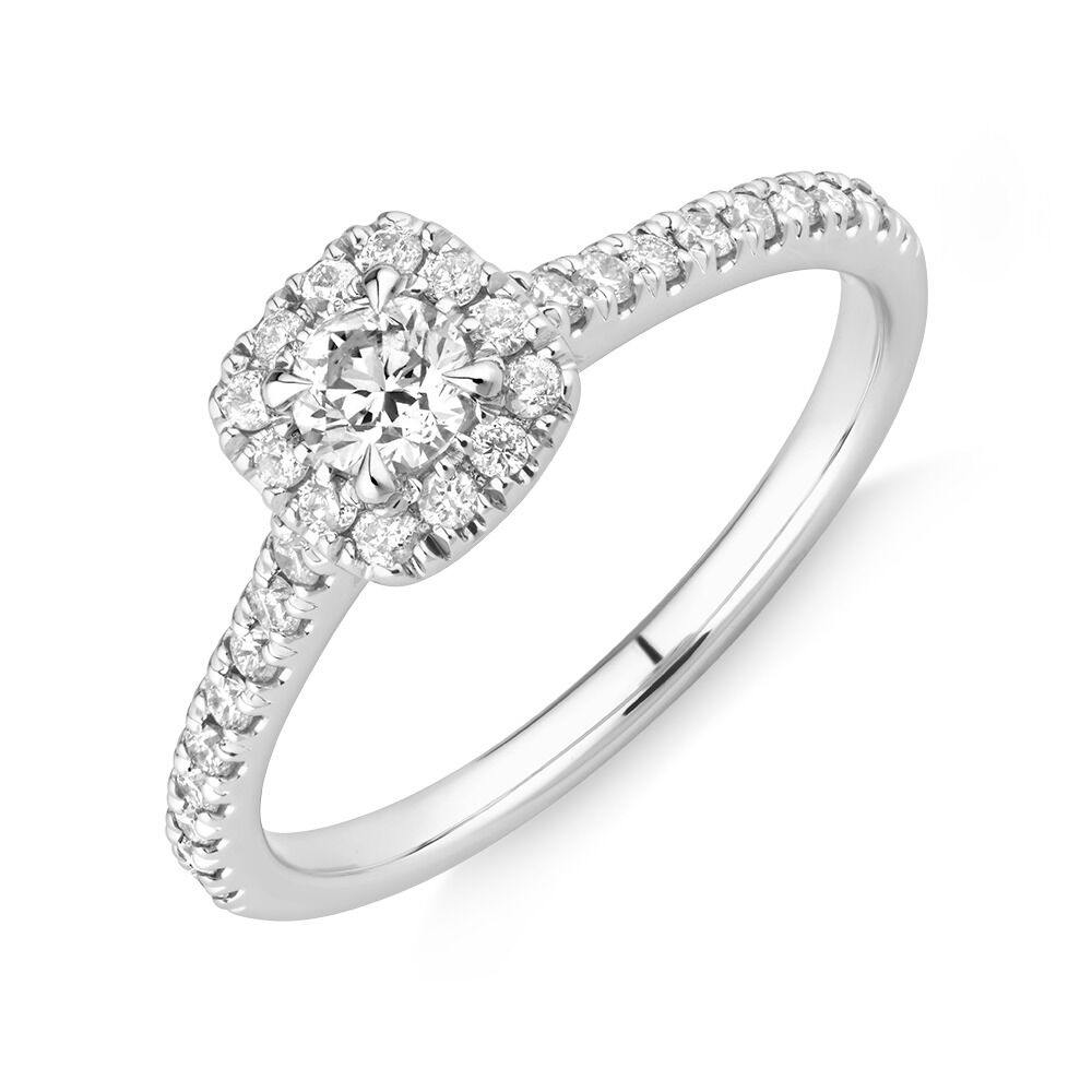 Engagement Ring with 1 2 Carat TW of Diamonds in 14kt White Gold