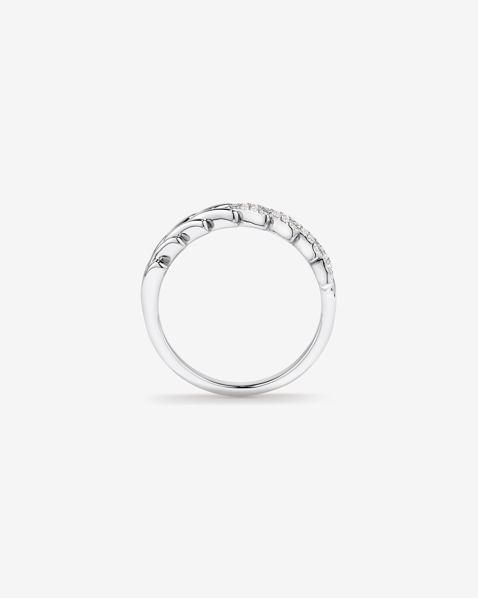 Cubic Zirconia Chevron Ring in Sterling Silver