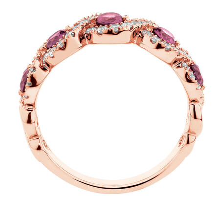 Ring with Rhodolite Garnet & 0.46 Carat TW of Diamonds in 14kt Rose Gold Ring with Rhodolite Garnet & 0.46 Carat TW of Diamonds in 14kt Rose Gold