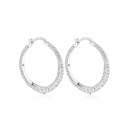 Deco Hoop Earrings with 2.50 Carat TW of Diamonds in 10kt White Gold Deco Hoop Earrings with 2.50 Carat TW of Diamonds in 10kt White Gold