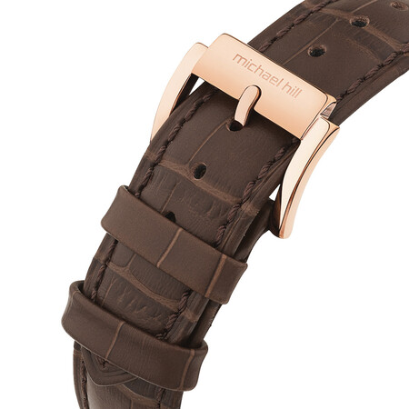 Men's Chronograph Watch in Brown Tone Stainless Steel and Brown Leather Men's Chronograph Watch in Brown Tone Stainless Steel and Brown Leather