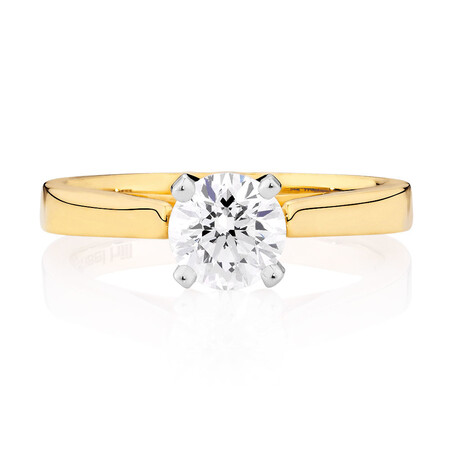 Certified Solitaire Engagement Ring with a 1 Carat TW Diamond in 14kt Yellow/White Gold Certified Solitaire Engagement Ring with a 1 Carat TW Diamond in 14kt Yellow/White Gold