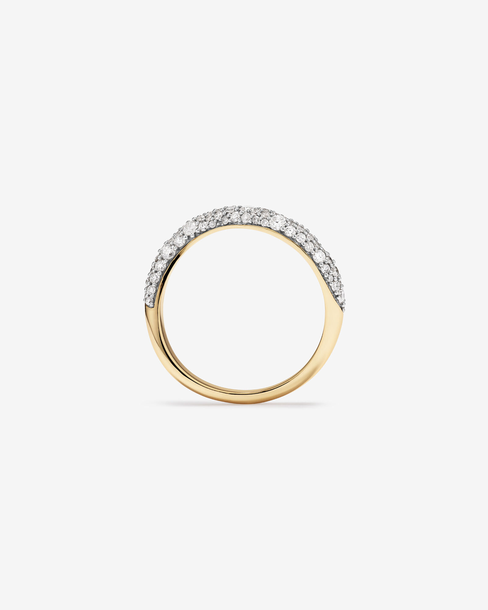 Carat TW Diamond Stardust Wave Ring in 10kt Yellow Gold