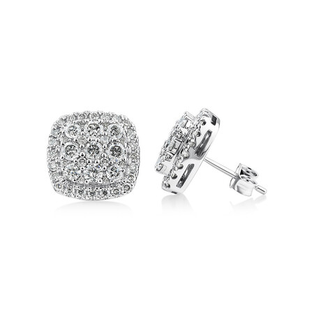 Cluster Stud Earrings with 2 Carat TW of Diamonds in 10kt White Gold Cluster Stud Earrings with 2 Carat TW of Diamonds in 10kt White Gold
