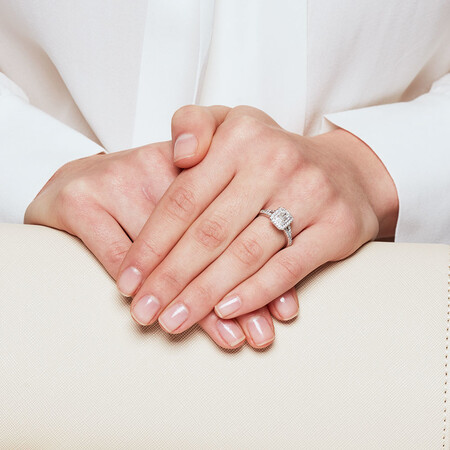 Arpeggio Diamond Engagement Ring With 0.87 Carat TW Of Diamonds In 14kt White And Rose Gold Arpeggio Diamond Engagement Ring With 0.87 Carat TW Of Diamonds In 14kt White And Rose Gold