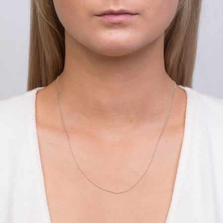 50cm (20") Hollow Rolo Chain in 10kt White Gold 50cm (20") Hollow Rolo Chain in 10kt White Gold