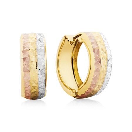 Hoop Earrings in 10kt Yellow, White & Rose Gold Hoop Earrings in 10kt Yellow, White & Rose Gold