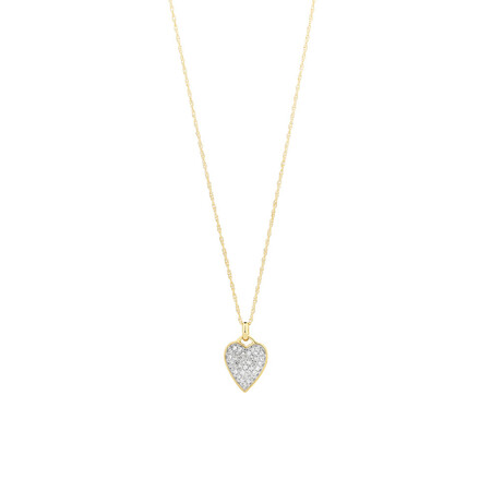 Heart Pave Pendant with 0.17 Carat TW of Diamonds in 10kt Yellow Gold Heart Pave Pendant with 0.17 Carat TW of Diamonds in 10kt Yellow Gold