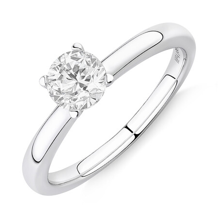 Solitaire Engagement Ring with 0.70 Carat TW of Diamonds in 14kt White Gold Solitaire Engagement Ring with 0.70 Carat TW of Diamonds in 14kt White Gold