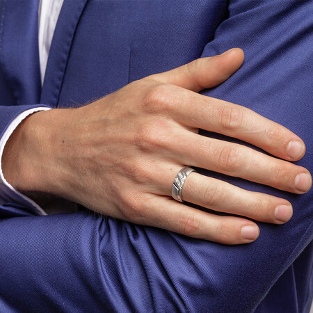 Men's Ring with 1/4 Carat TW of Diamonds in 10kt White Gold Men's Ring with 1/4 Carat TW of Diamonds in 10kt White Gold