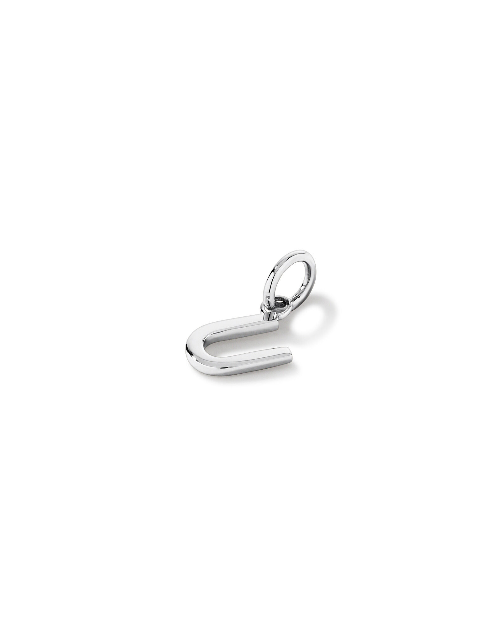 Letter U Initial Pendant in Sterling Silver