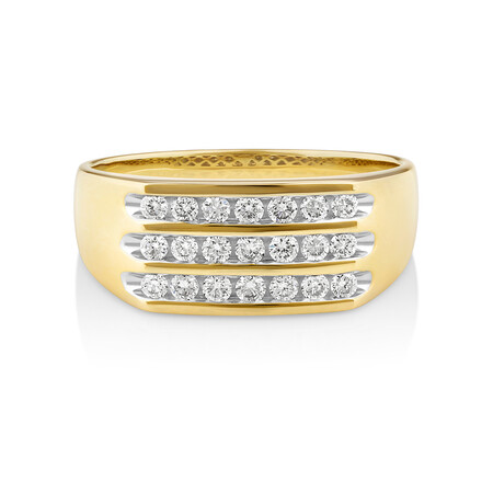 Men's Ring with 1/2 Carat TW of Diamonds in 10kt Yellow Gold Men's Ring with 1/2 Carat TW of Diamonds in 10kt Yellow Gold