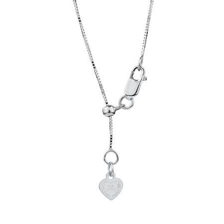 50cm (20") Adjustable Box Chain in 10kt White Gold 50cm (20") Adjustable Box Chain in 10kt White Gold