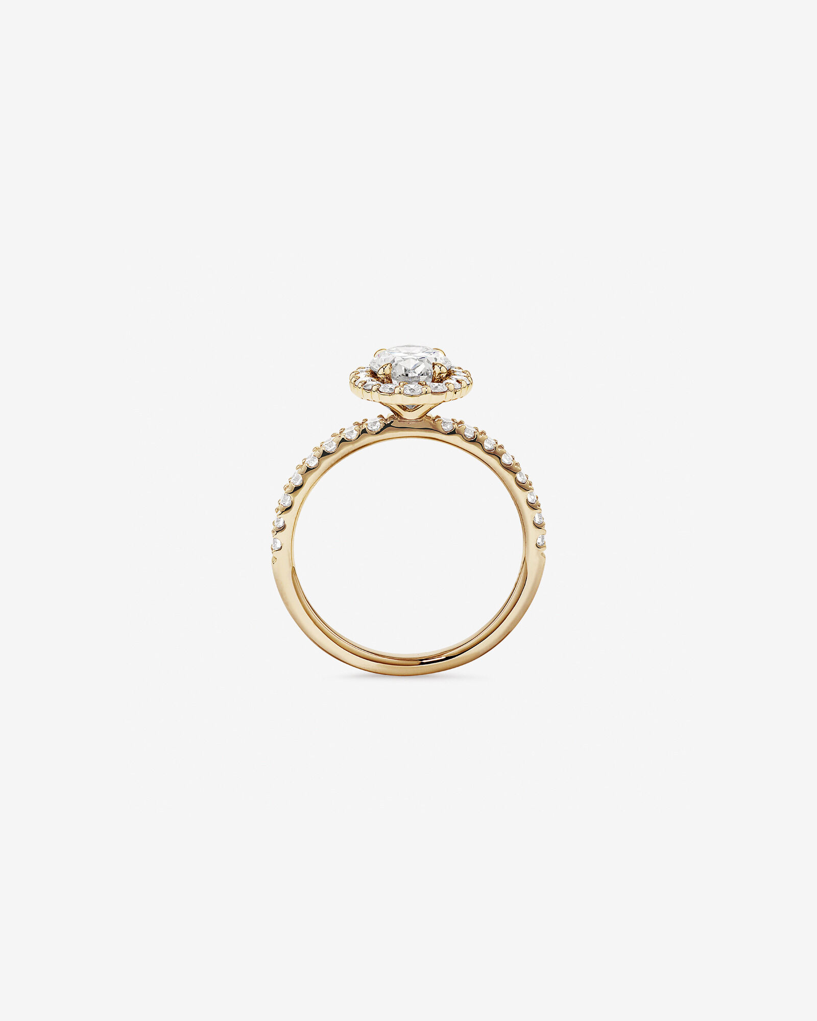 Bague de fiançailles ovale TW de 1,78 carat en or jaune jaune 14 carats