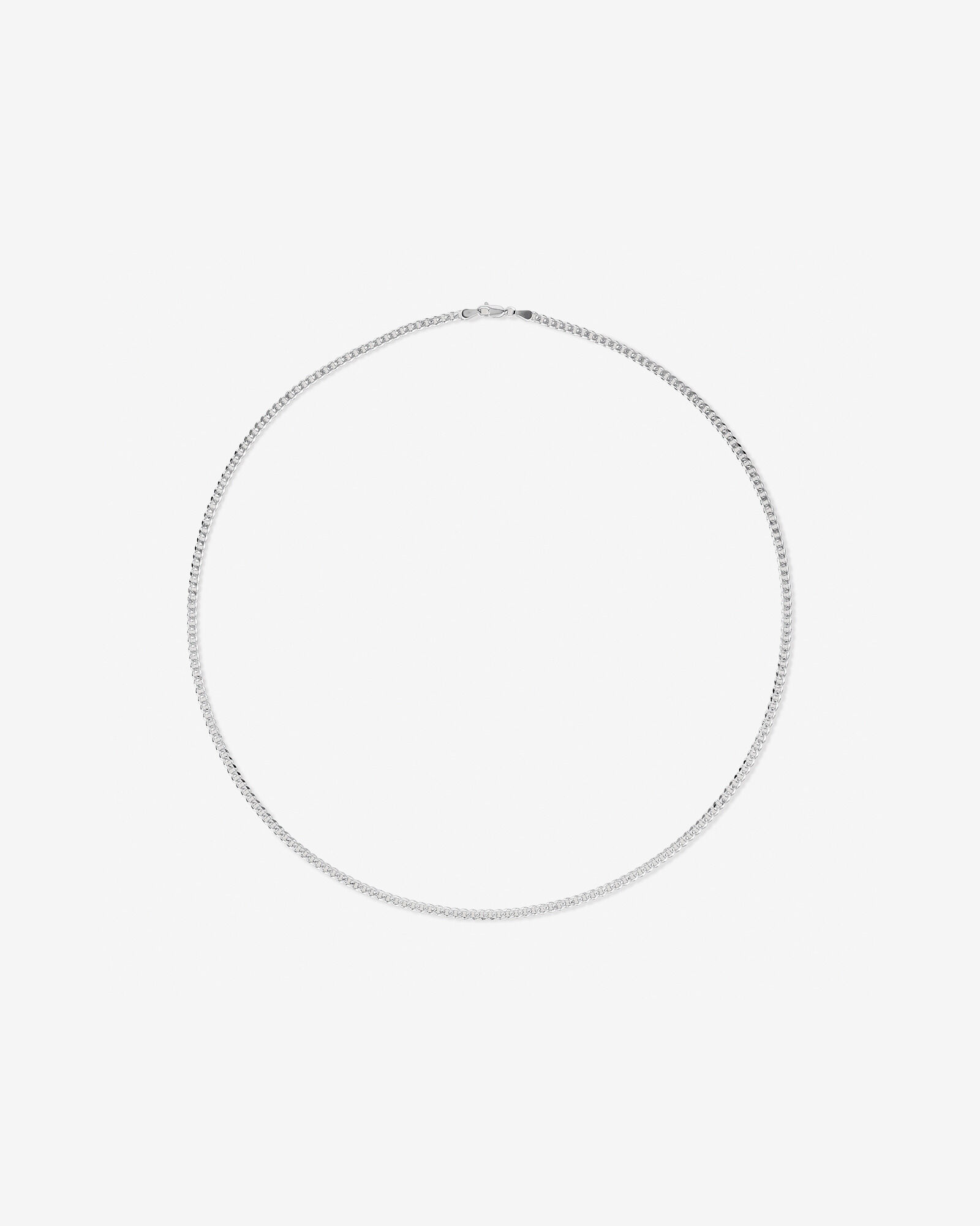 60cm (24") 3.4mm Width Curb Chain in Sterling Silver