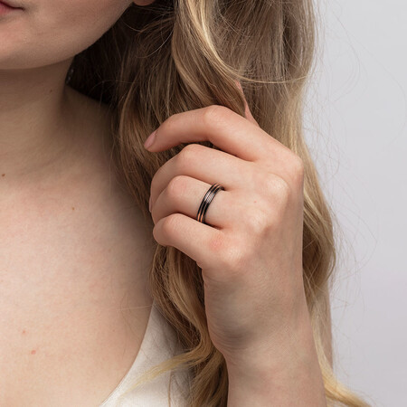 Ring in Black Titanium & 10kt Rose Gold Ring in Black Titanium & 10kt Rose Gold