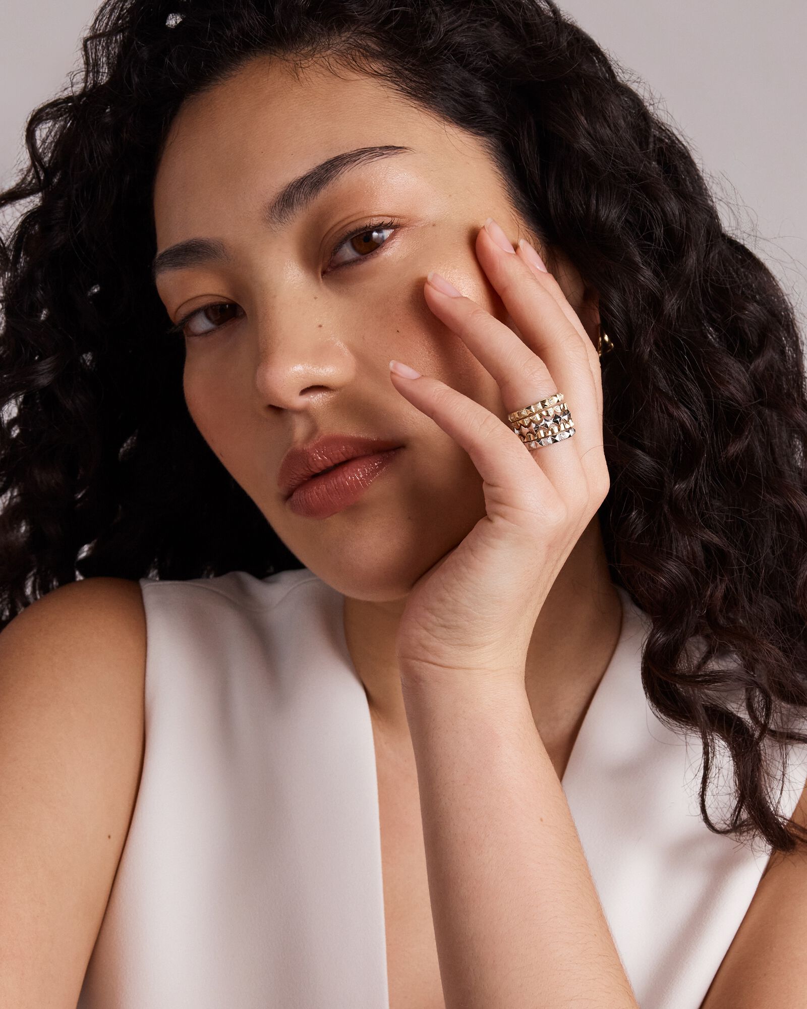 Signature Connect Curve Diamond Ring in Sterling Silver