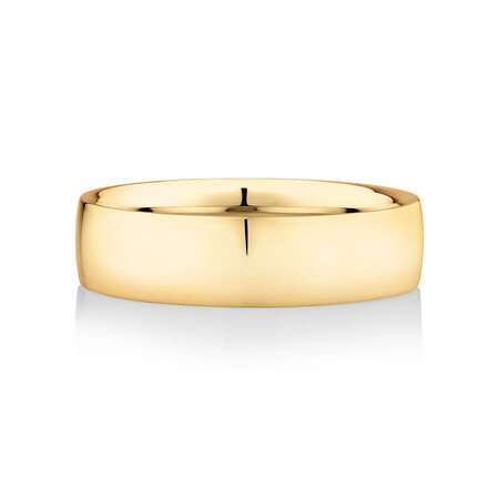6mm Reverse Bevelled Wedding Band in 10kt Yellow Gold 6mm Reverse Bevelled Wedding Band in 10kt Yellow Gold