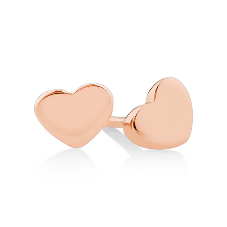 4mm Heart Stud Earrings in 10kt Rose Gold 4mm Heart Stud Earrings in 10kt Rose Gold