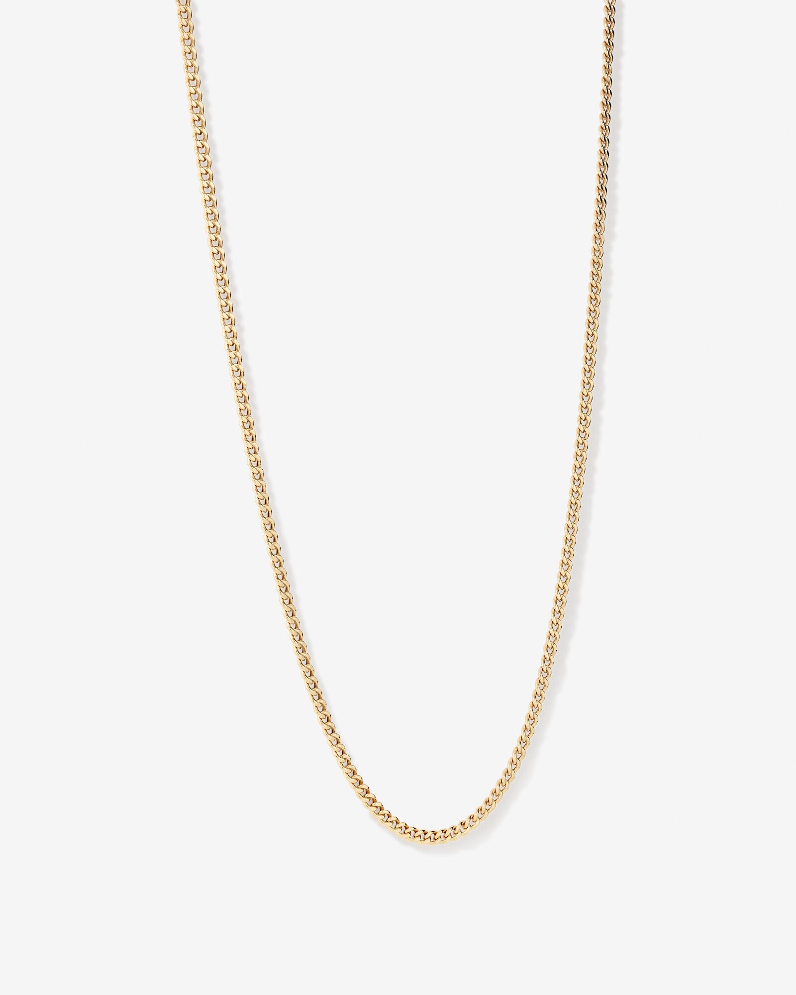 55cm (22") 4.2mm Width Semi Solid Diamond Cut Curb Chain in 10kt Yellow Gold