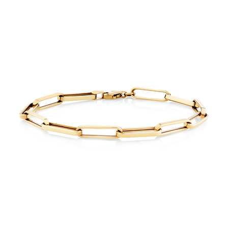 21cm (8") Large Paperclip Bracelet in 10kt Yellow Gold