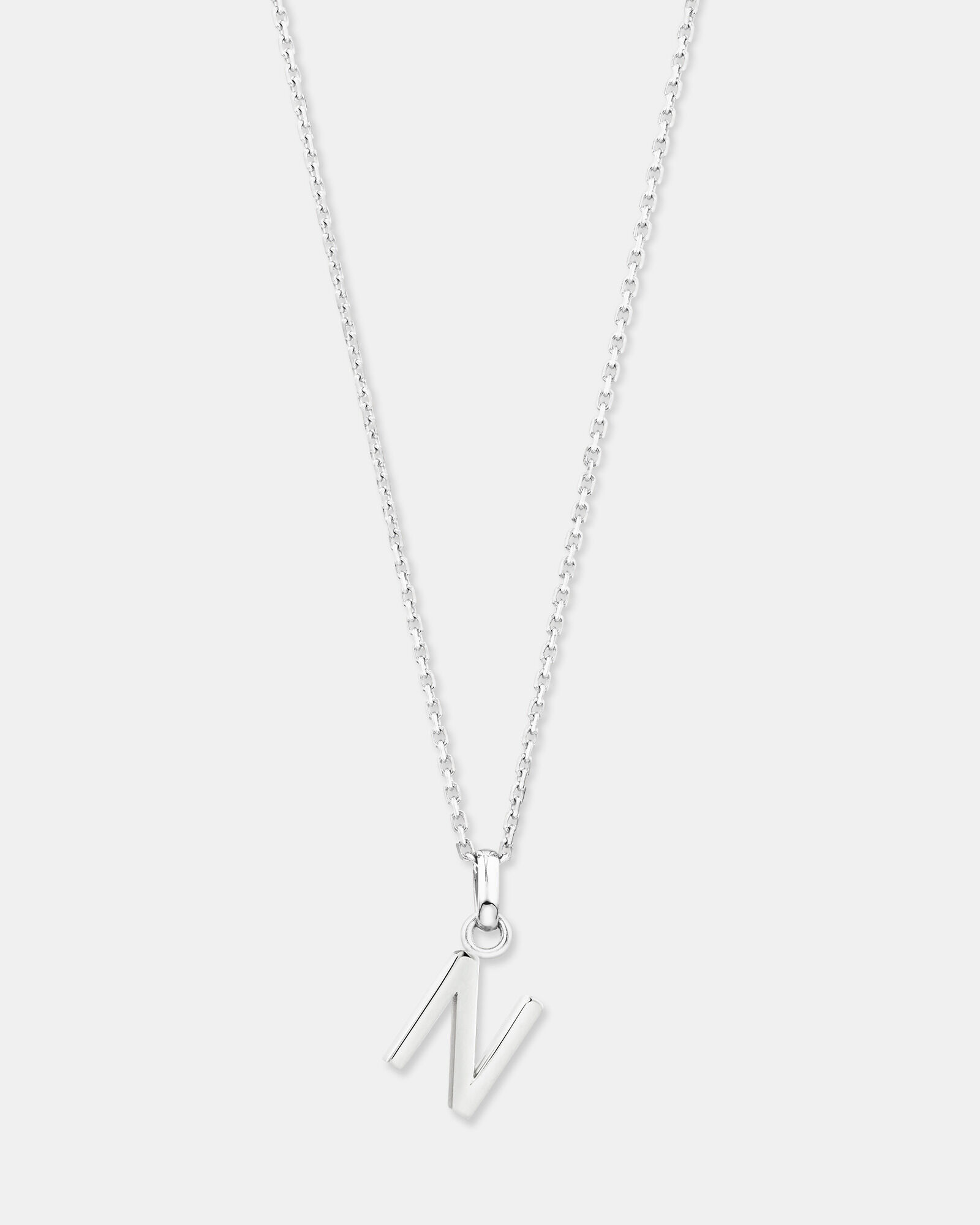 "N" Initial Pendant in Sterling Silver