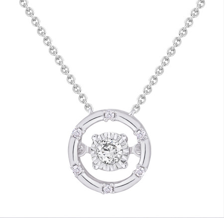 Everlight Pendant With 1/10 Carat TW Of Diamonds In Sterling Silver Everlight Pendant With 1/10 Carat TW Of Diamonds In Sterling Silver