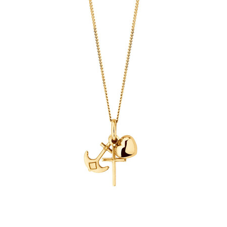 Faith & Hope Charity Pendant in 10kt Yellow Gold Faith & Hope Charity Pendant in 10kt Yellow Gold