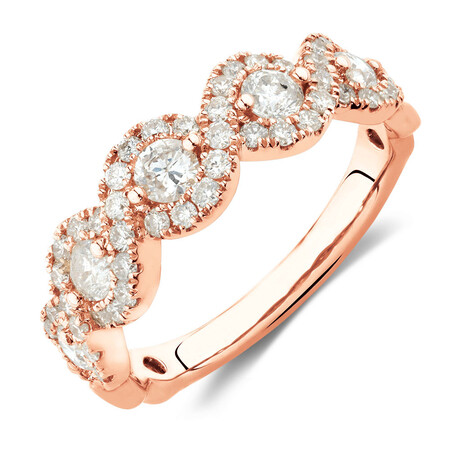 Ring with 1 Carat TW of Diamonds in 14kt Rose Gold Ring with 1 Carat TW of Diamonds in 14kt Rose Gold