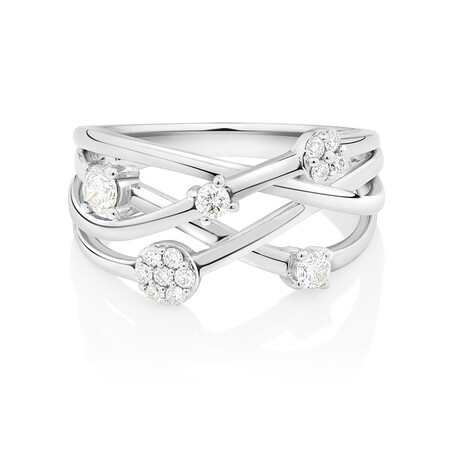 Scatter Ring With 0.34 Carat TW Diamonds In 10kt White Gold Scatter Ring With 0.34 Carat TW Diamonds In 10kt White Gold